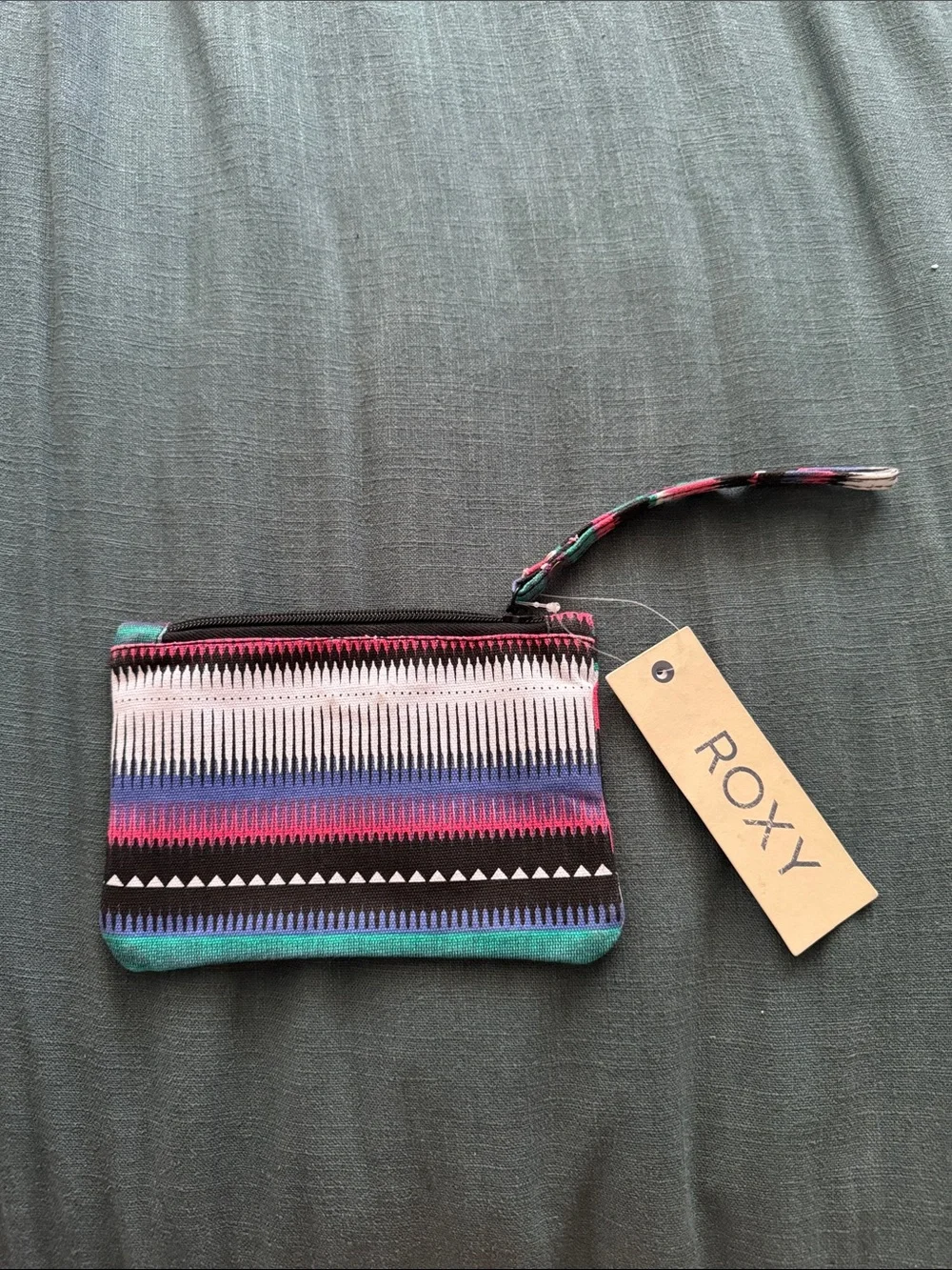 ROXY “TO THE BEACH” Multicolor Patterned Wristlet Pouch